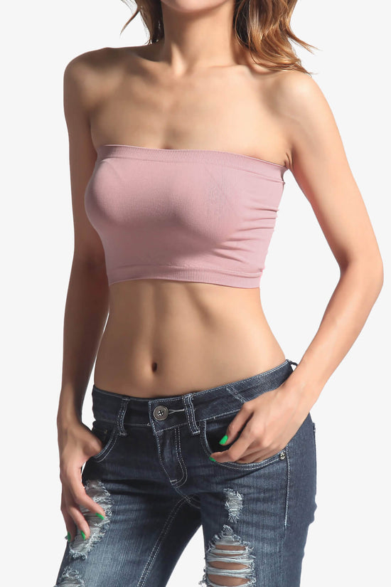 Load image into Gallery viewer, Wendi Seamless Crop Bandeau LIGHT ROSE_1
