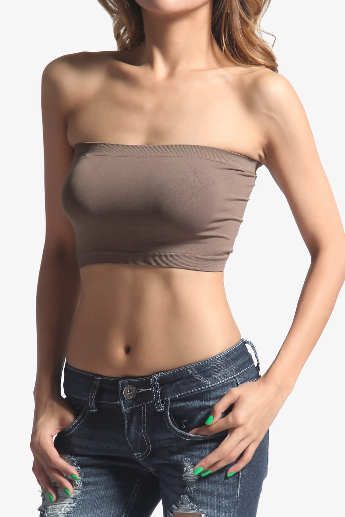 Wendi Seamless Crop Bandeau MOCHA_1