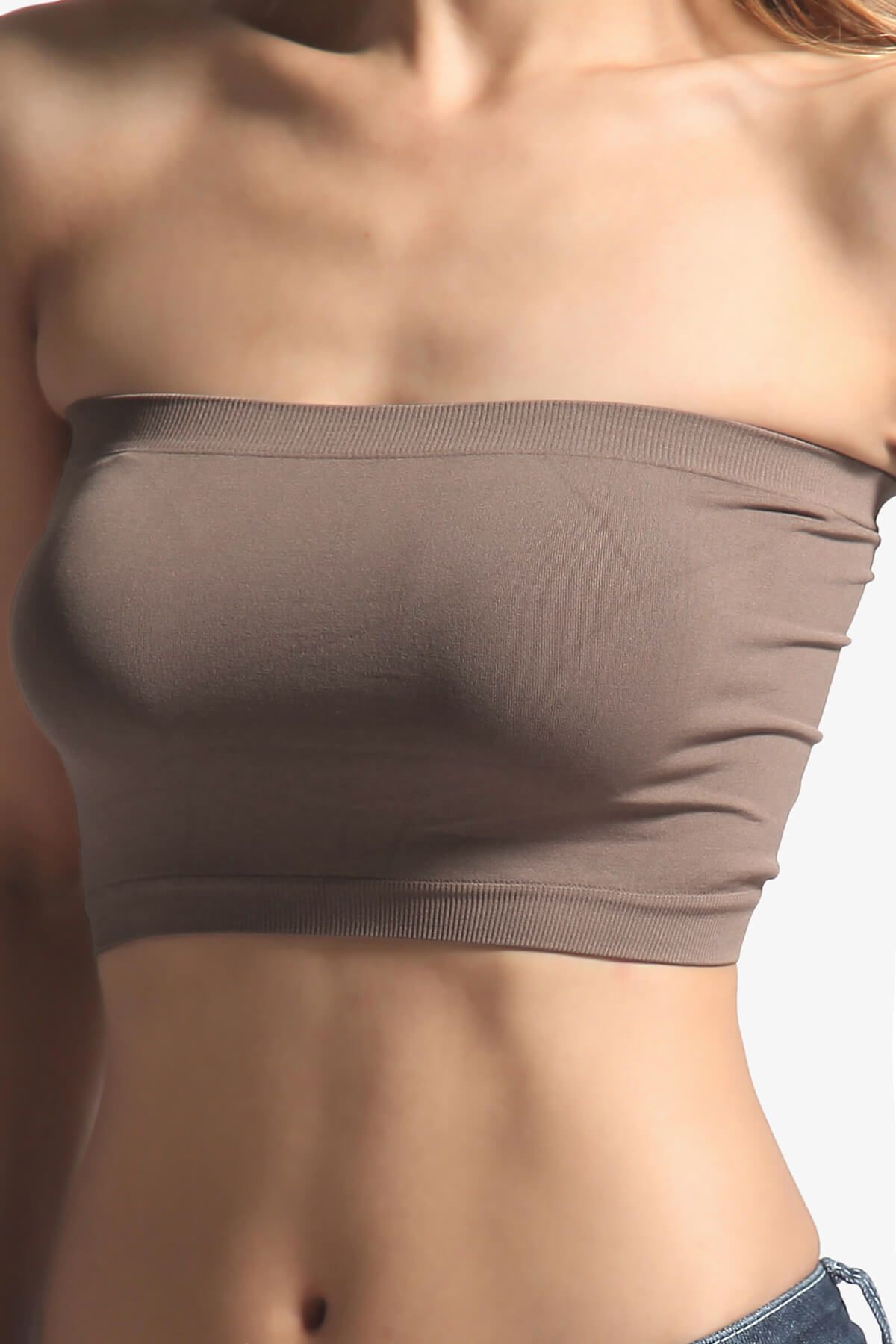 Wendi Seamless Crop Bandeau MOCHA_2