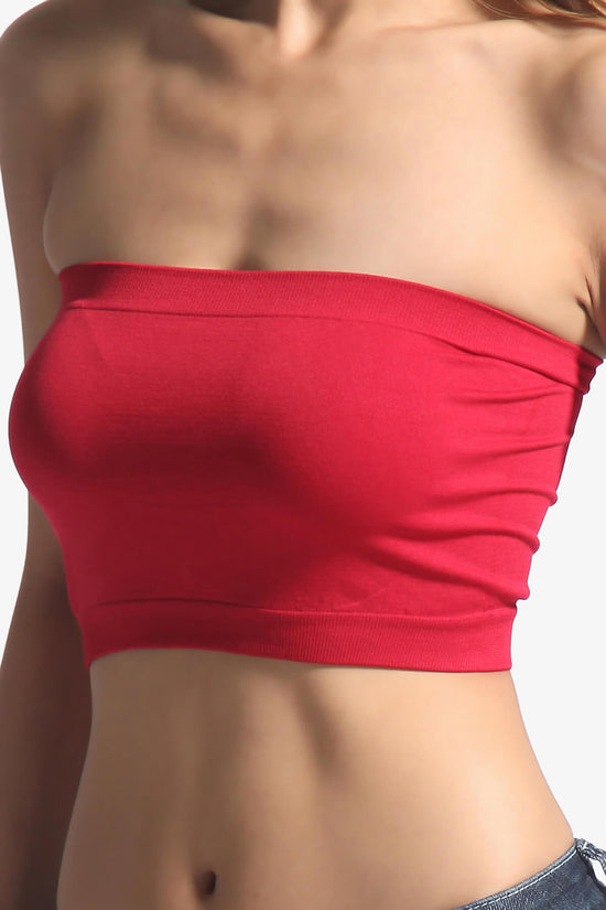 Load image into Gallery viewer, Wendi Seamless Crop Bandeau RED_2
