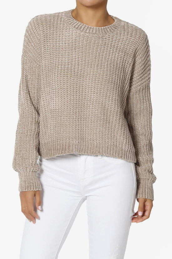 Zeeta Soft Chenille Crop Sweater COCOA_1