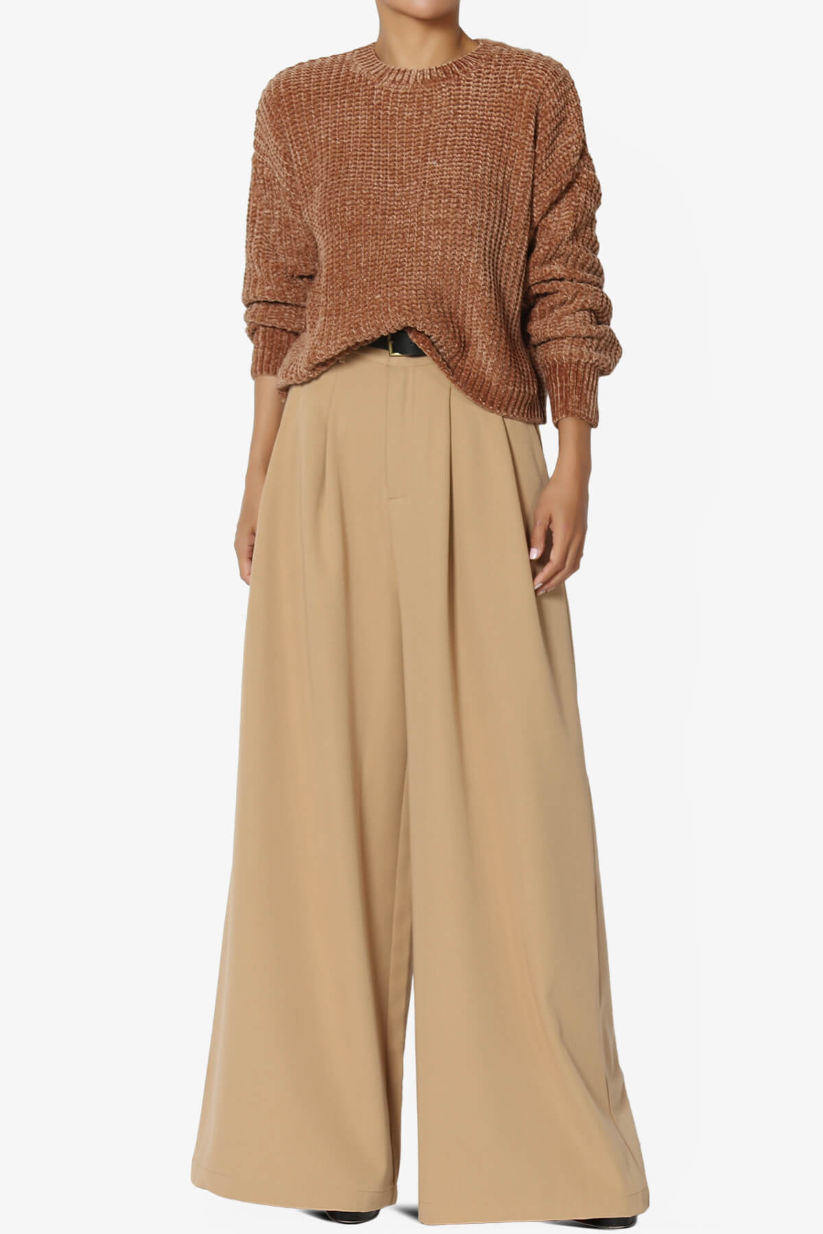 Zeeta Soft Chenille Crop Sweater DEEP CAMEL_6