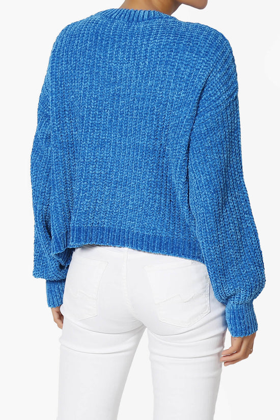 Zeeta Soft Chenille Crop Sweater OCEAN BLUE_2