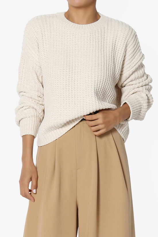 Zeeta Soft Chenille Crop Sweater SAND BEIGE_1