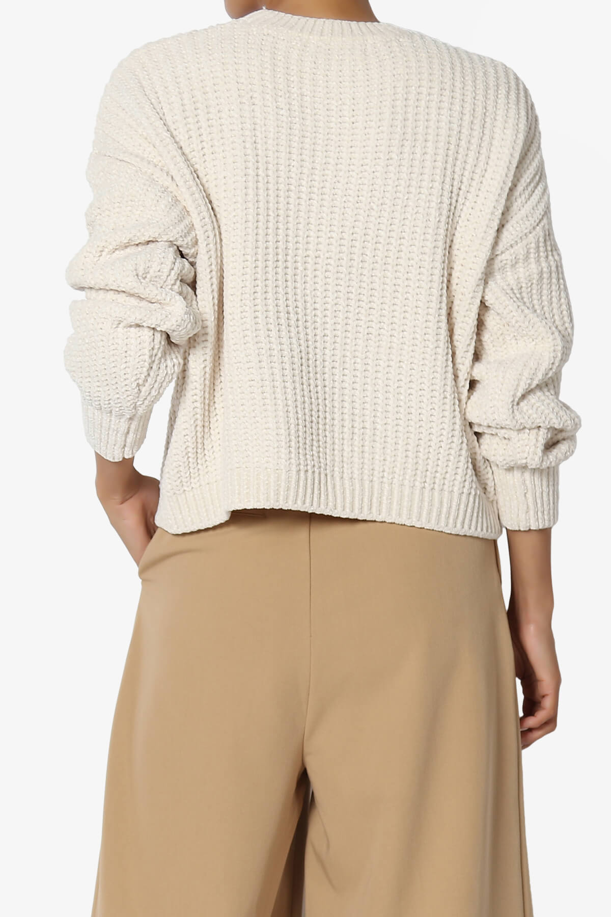 Zeeta Soft Chenille Crop Sweater SAND BEIGE_2