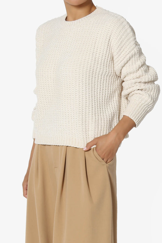 Zeeta Soft Chenille Crop Sweater SAND BEIGE_3