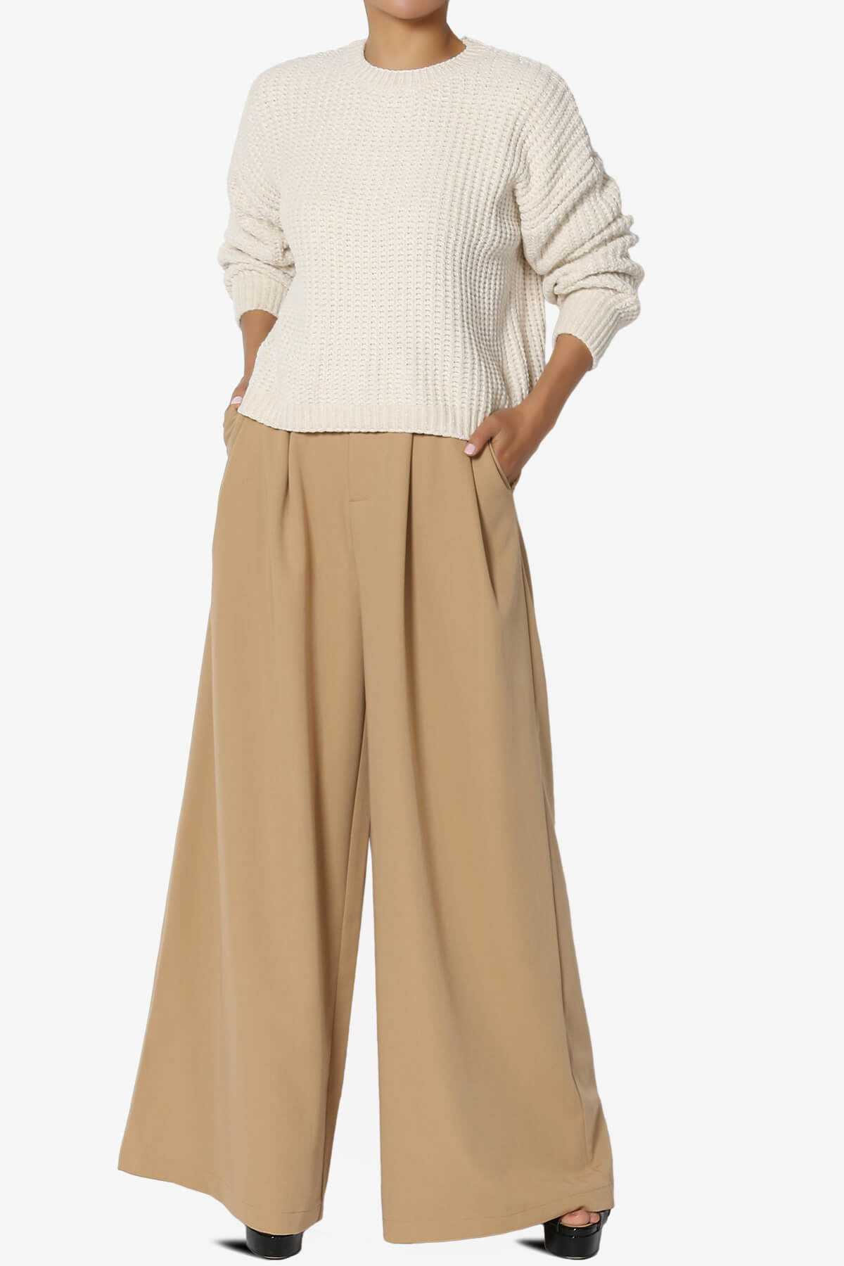 Zeeta Soft Chenille Crop Sweater SAND BEIGE_6