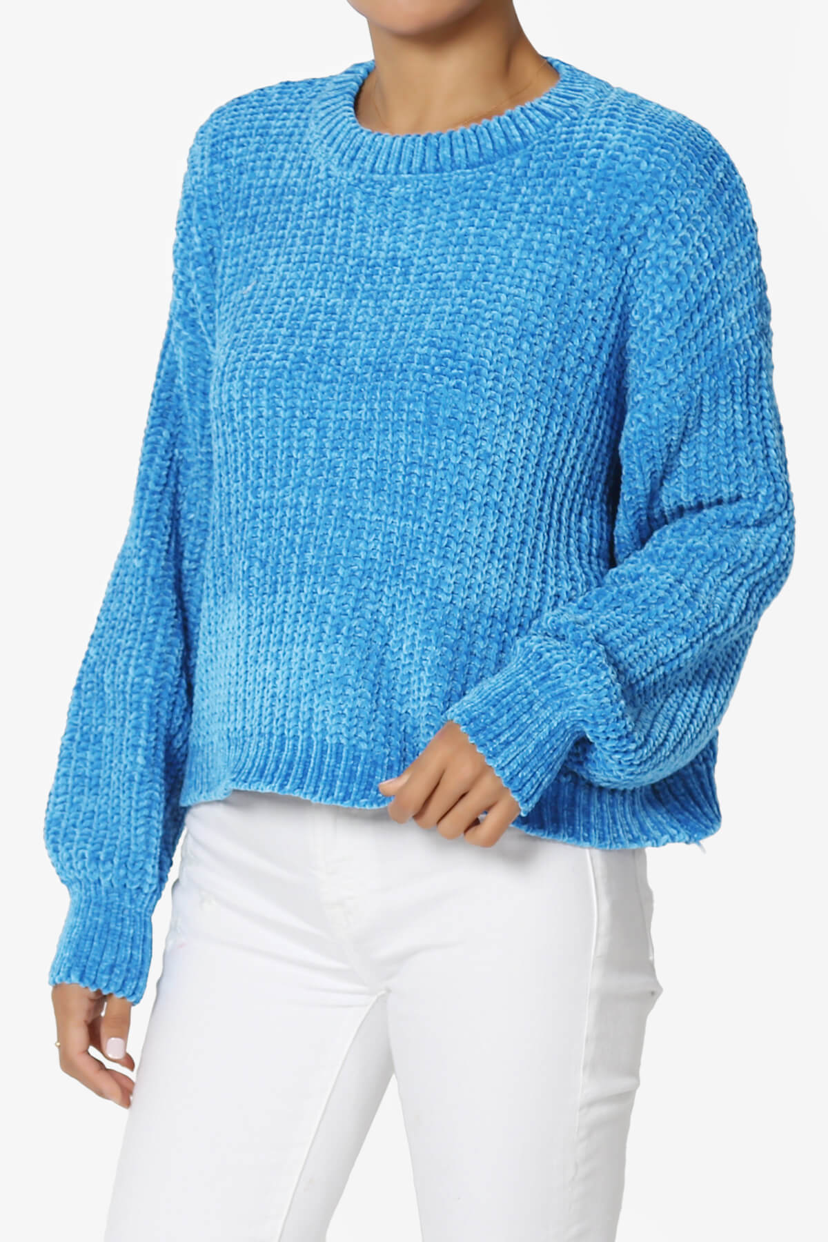 Zeeta Soft Chenille Crop Sweater SKY_3