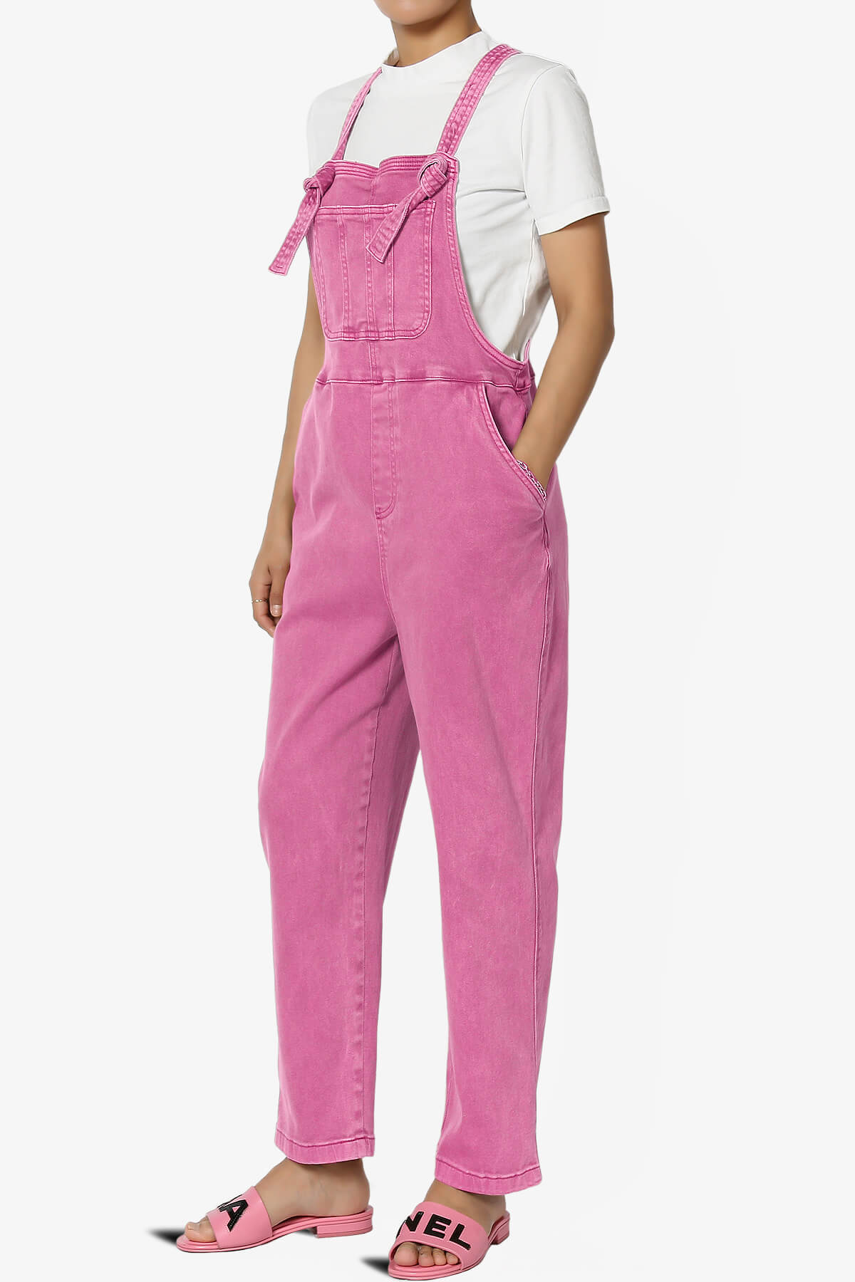 Ziggy Washed Denim Overall HOT PINK_3