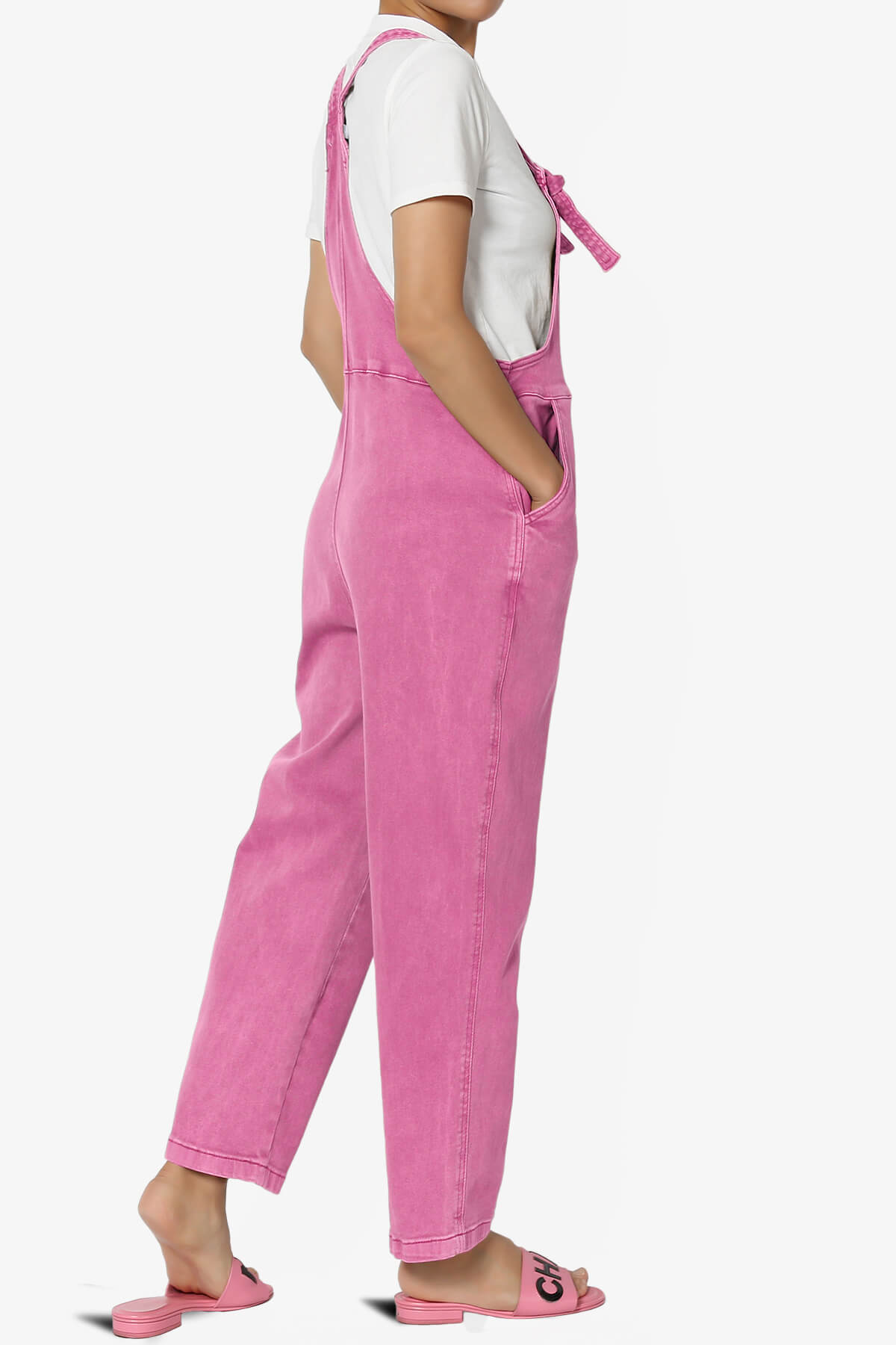 Ziggy Washed Denim Overall HOT PINK_4
