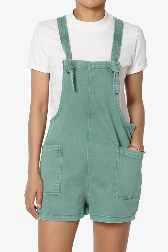 Ziggy Washed Denim Short Overall TEAL_1