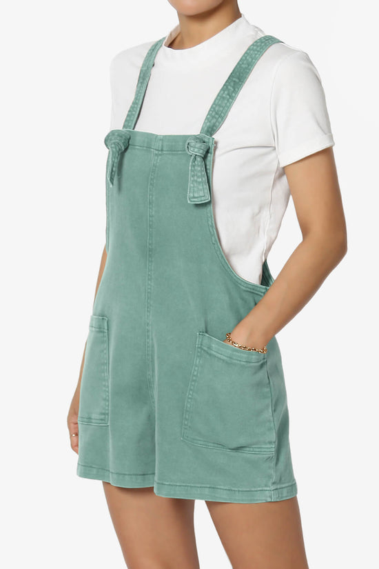 Ziggy Washed Denim Short Overall TEAL_3