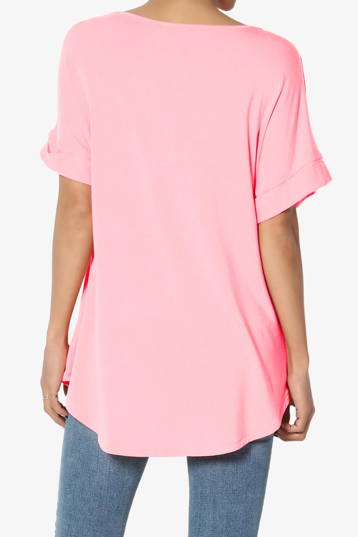 Tracey Wide V-Neck Jersey Top PLUS