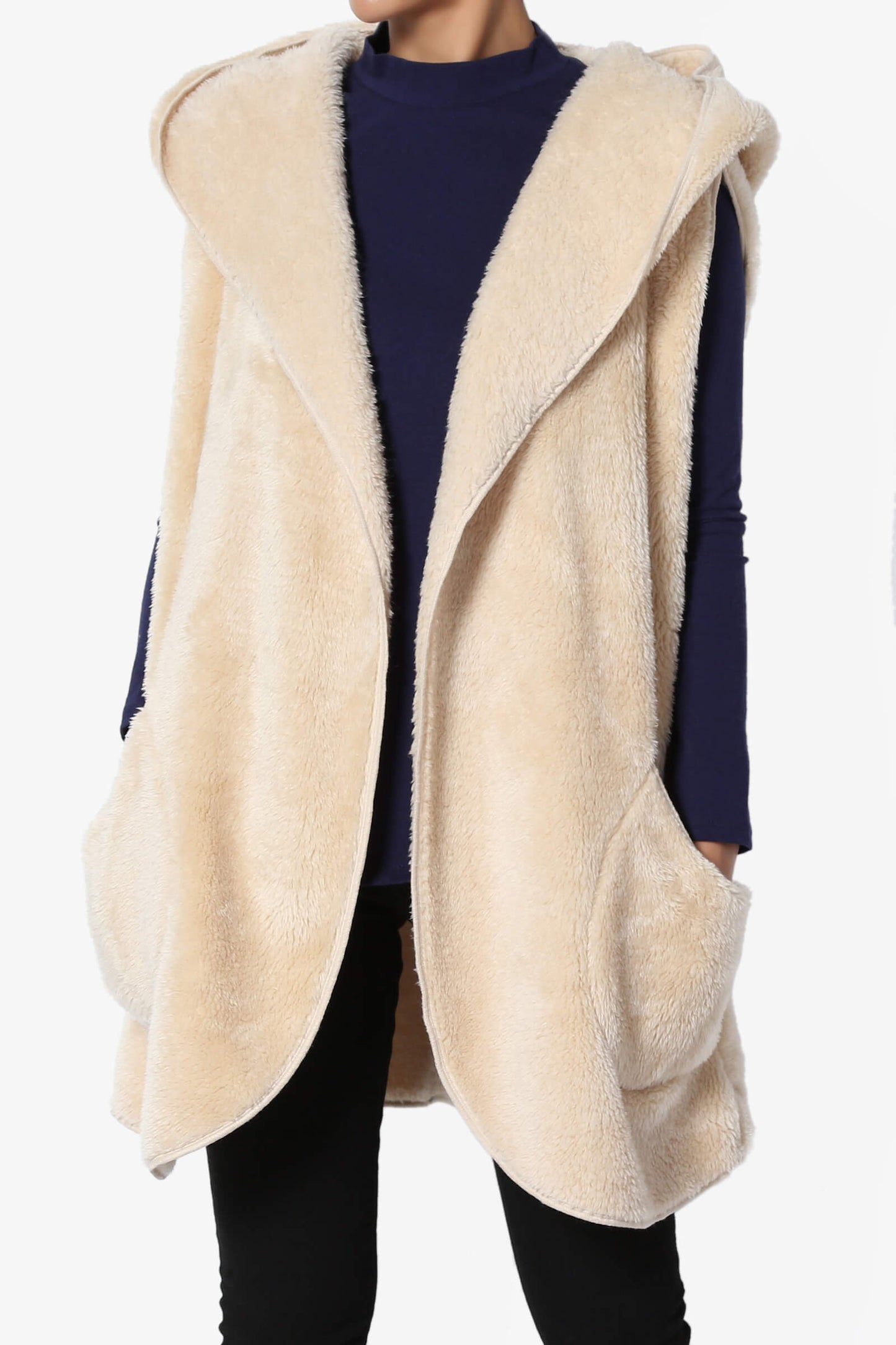 Kora Sleeveless Coziest Pocket Hooded Cardigan