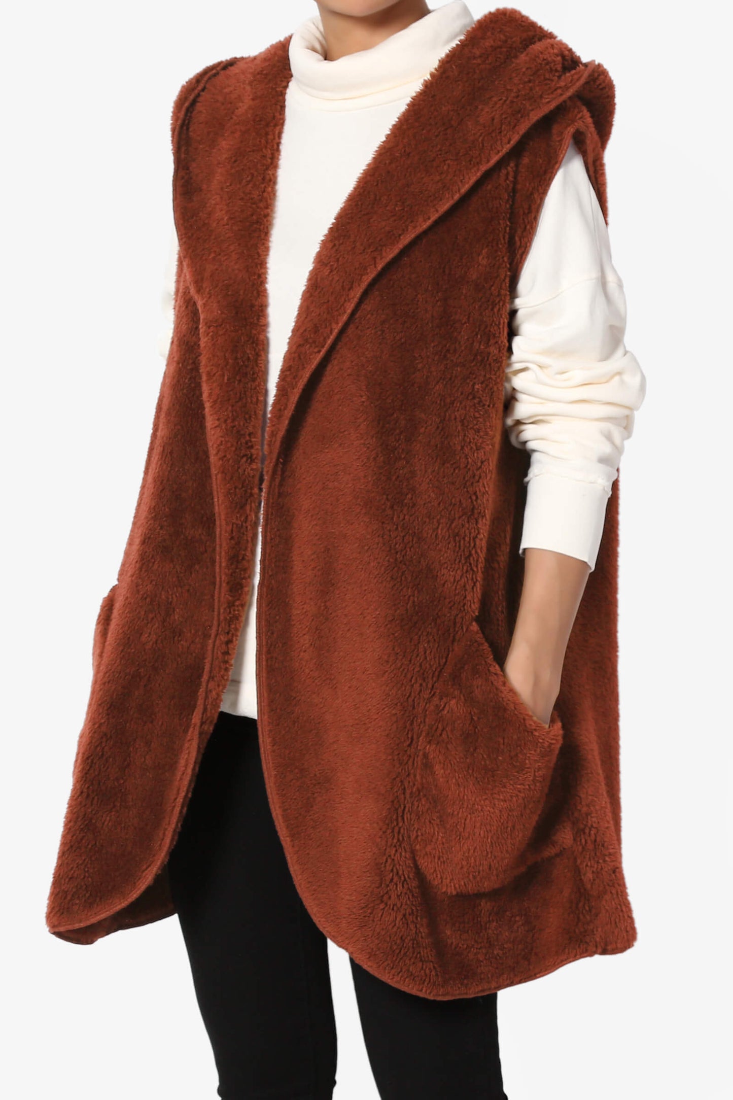 Kora Sleeveless Coziest Pocket Hooded Cardigan