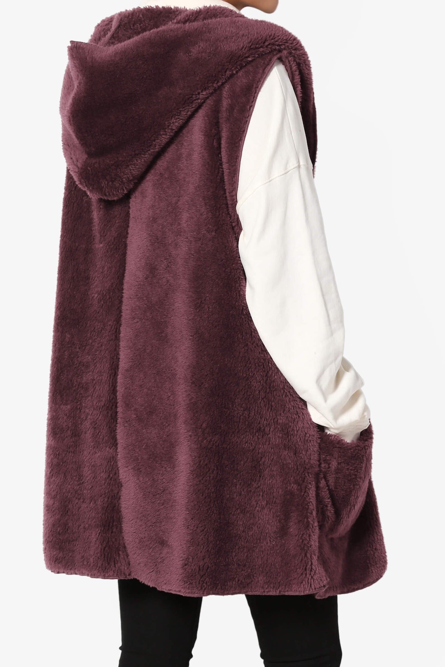 Kora Sleeveless Coziest Pocket Hooded Cardigan PLUS