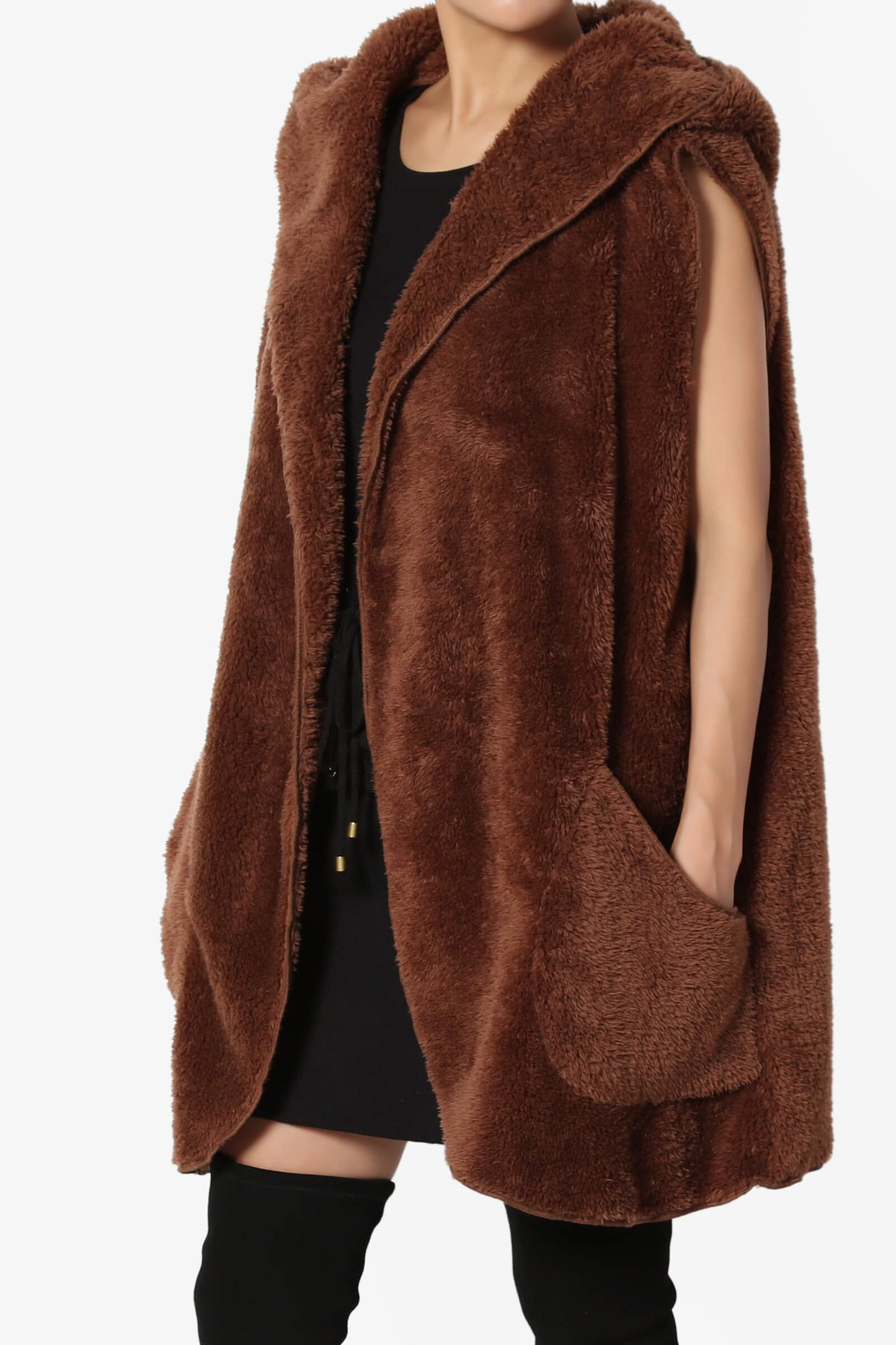 Kora Sleeveless Coziest Pocket Hooded Cardigan