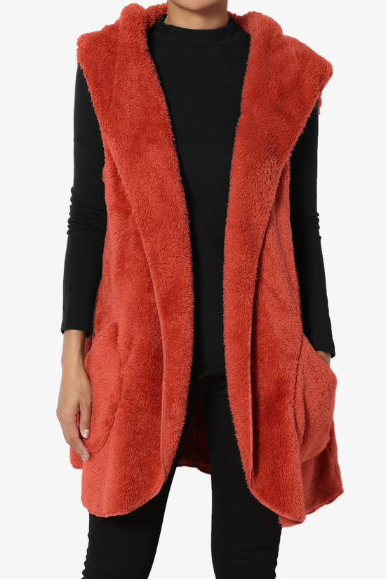 Kora Sleeveless Coziest Pocket Hooded Cardigan PLUS