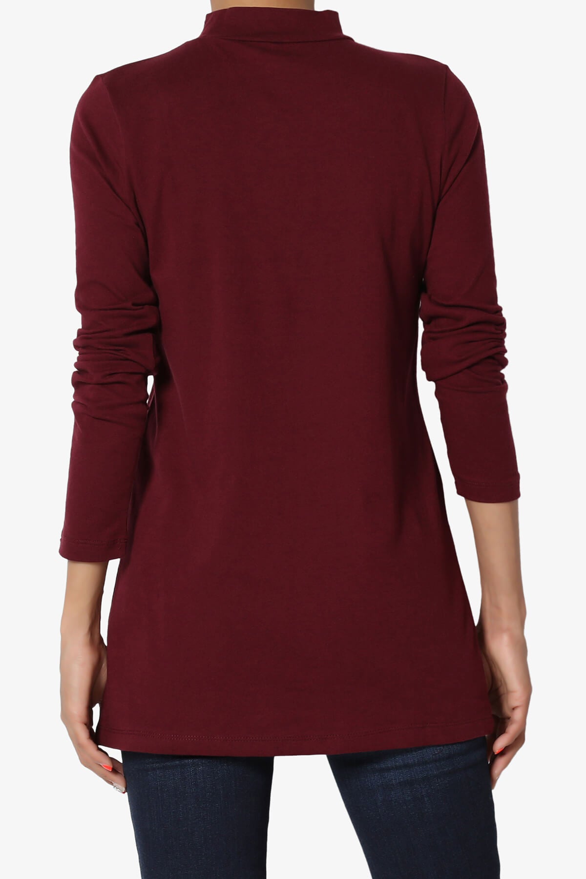 Lasso Cotton Mock Neck Top