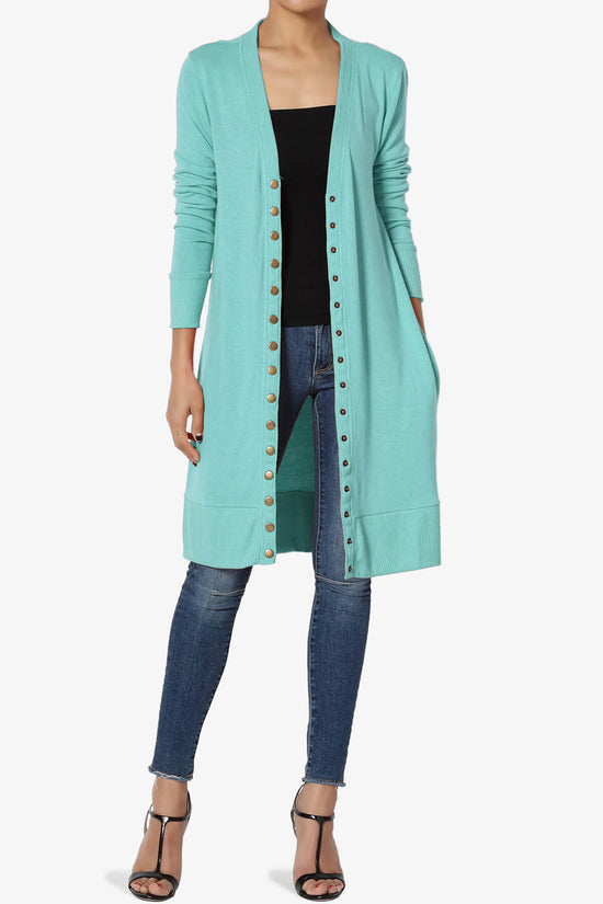 Braeden Snap Button Long Cardigan ASH MINT_6