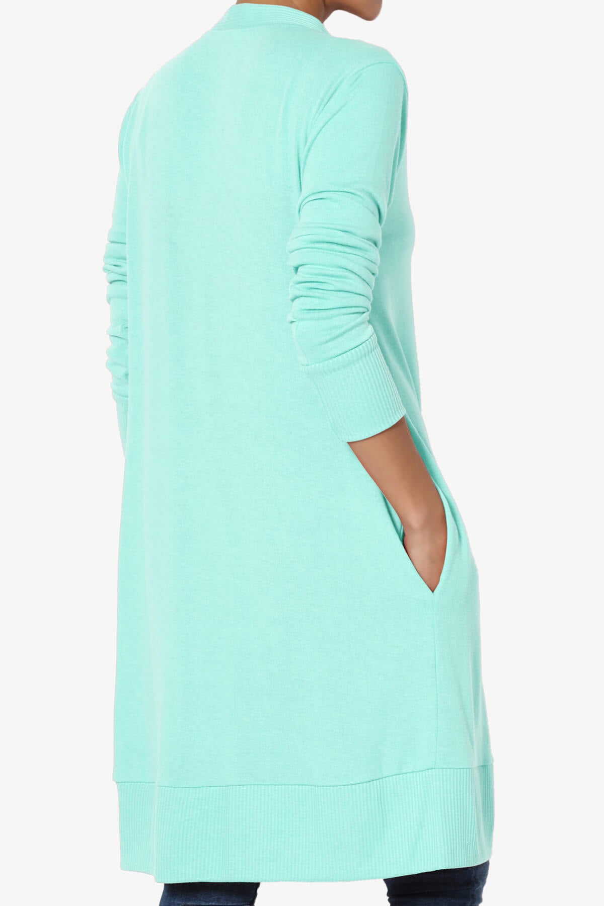 Braeden Snap Button Long Cardigan BLUE MINT_4