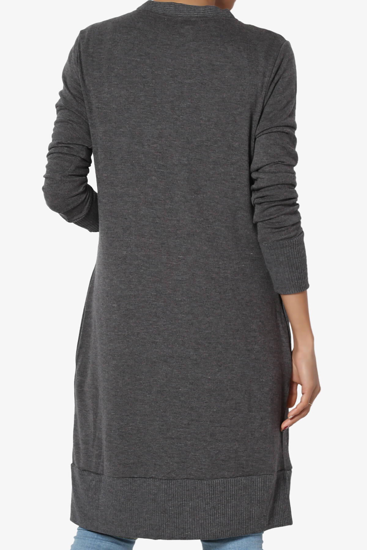 Braeden Snap Button Long Cardigan CHARCOAL_2