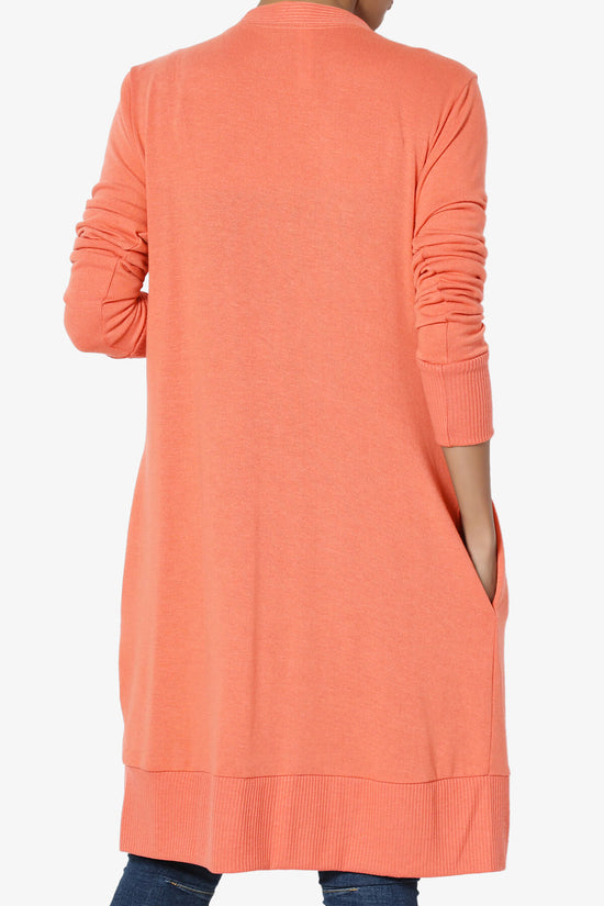 Braeden Snap Button Long Cardigan CORAL_2