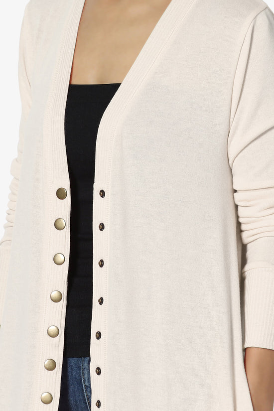 Braeden Snap Button Long Cardigan CREAM_5