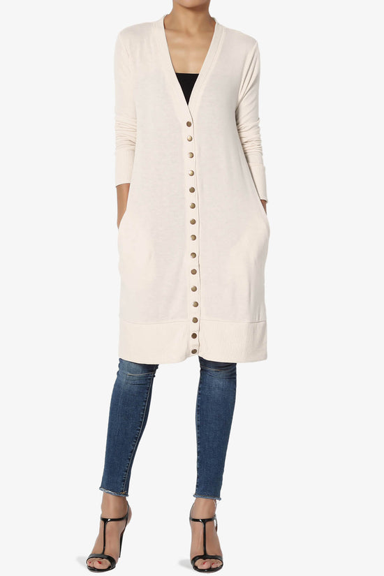 Braeden Snap Button Long Cardigan CREAM_6