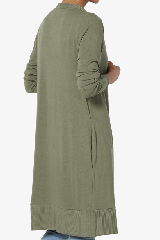 Braeden Snap Button Long Cardigan DUSTY OLIVE_4