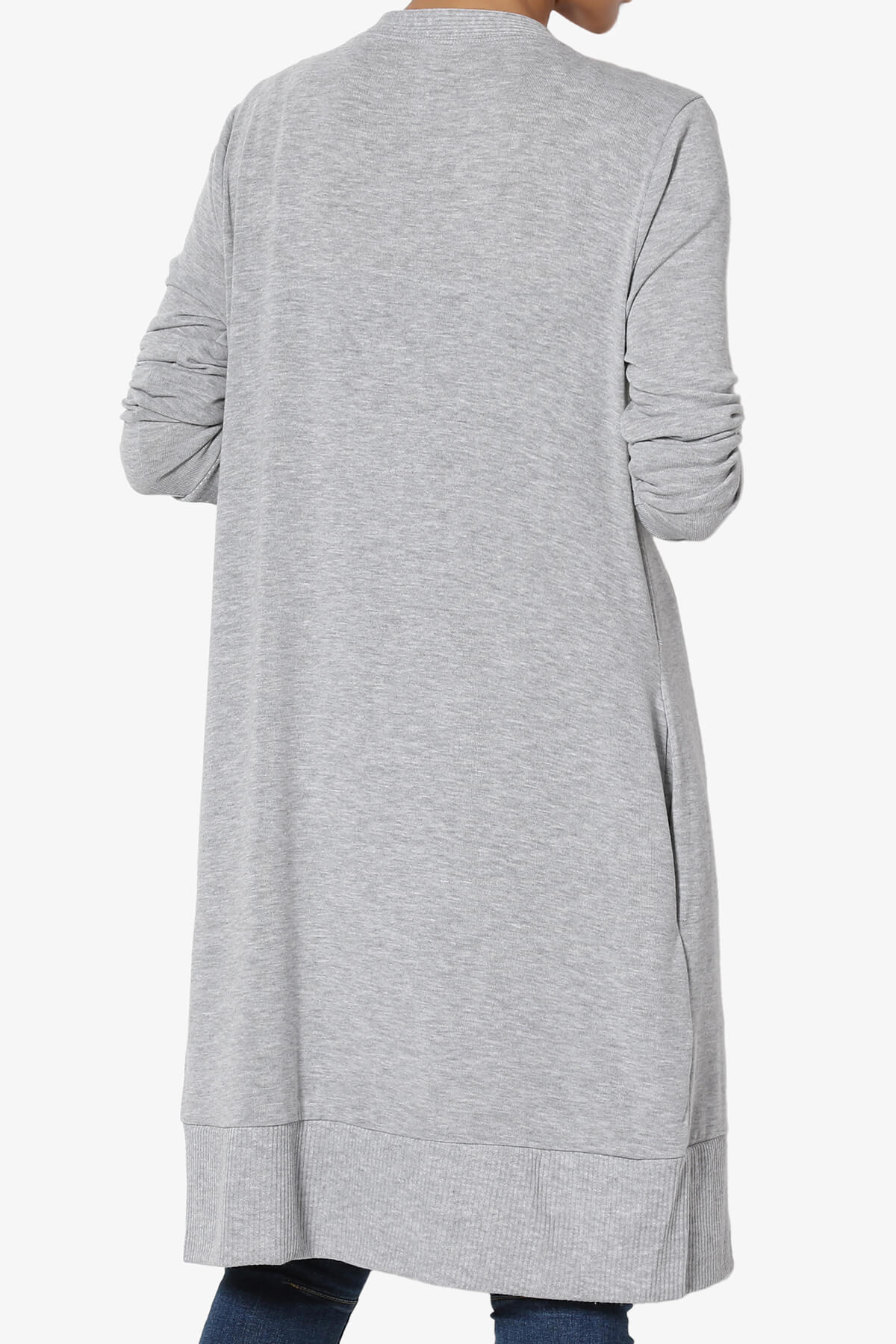 Braeden Snap Button Long Cardigan HEATHER GREY_2