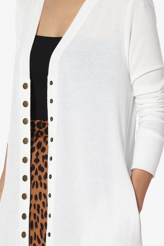 Braeden Snap Button Long Cardigan IVORY_5