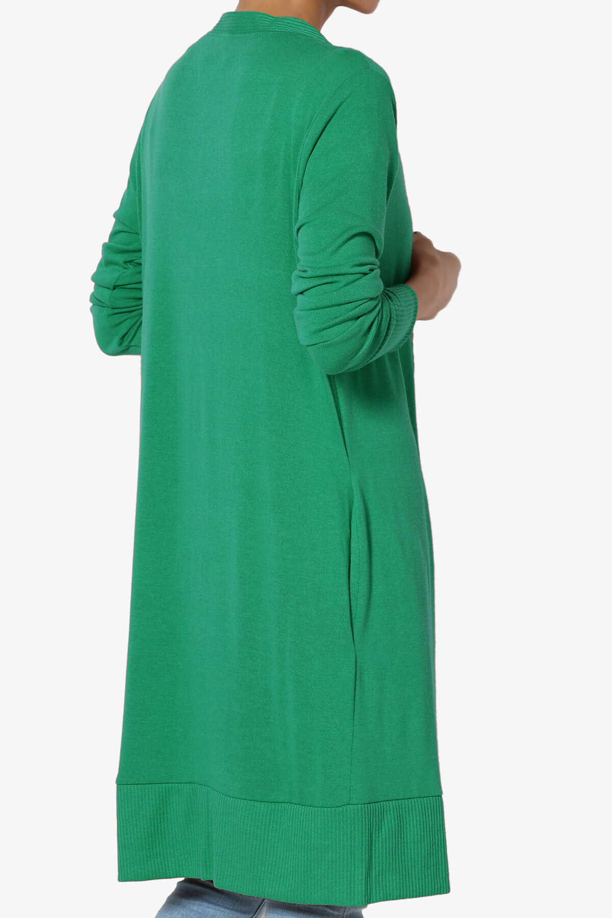 Braeden Snap Button Long Cardigan KELLY GREEN_4