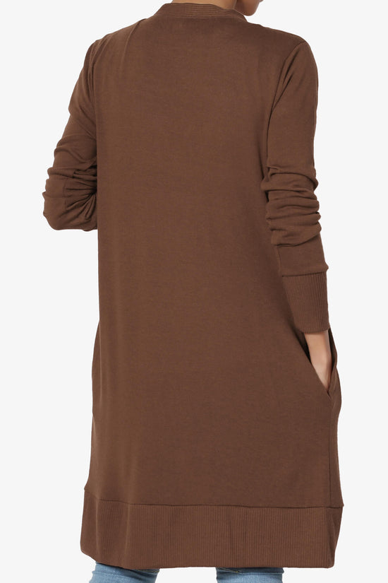 Braeden Snap Button Long Cardigan LIGHT BROWN_2