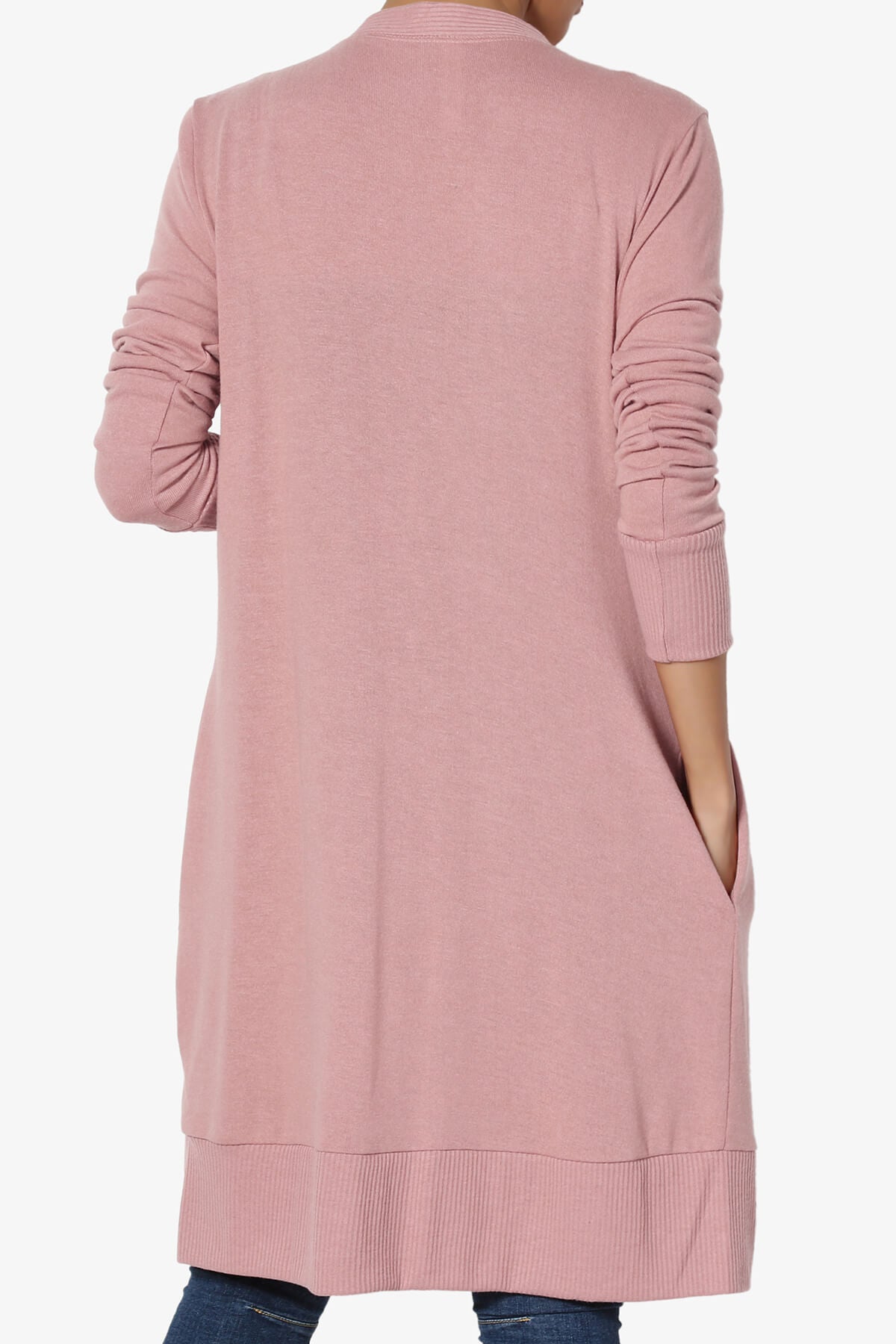 Braeden Snap Button Long Cardigan LIGHT ROSE_2