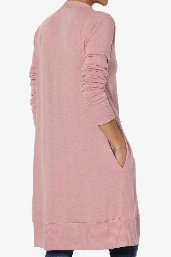 Braeden Snap Button Long Cardigan LIGHT ROSE_4