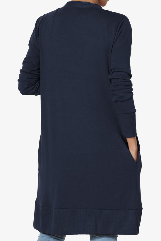 Braeden Snap Button Long Cardigan NAVY_2