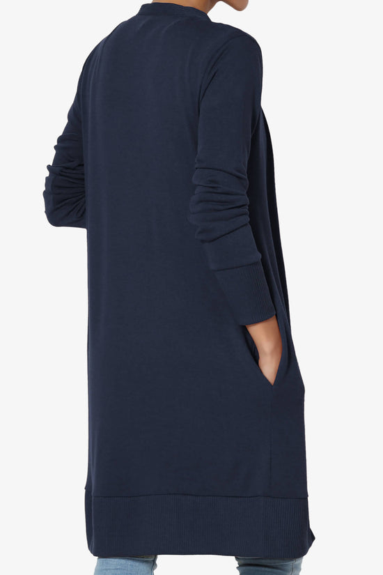 Braeden Snap Button Long Cardigan NAVY_4