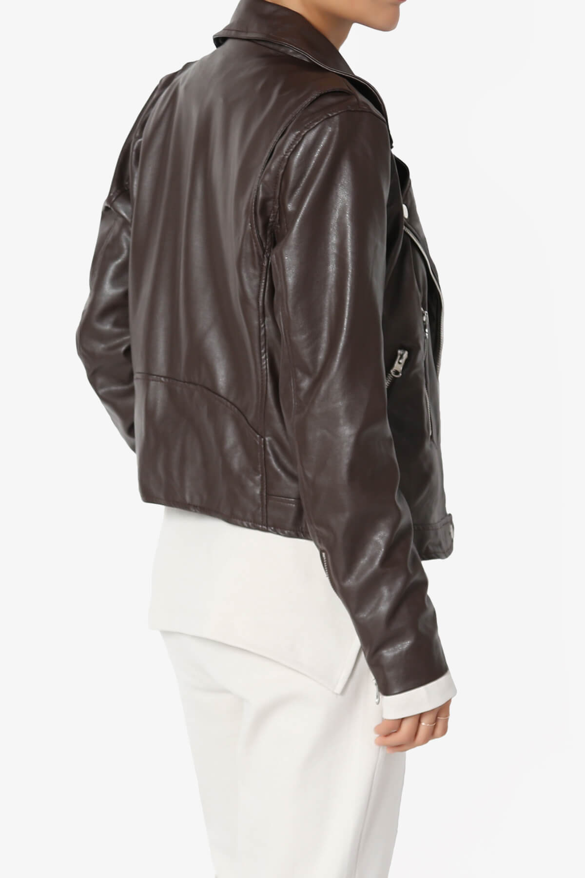 Tahani Faux Leather Biker Jacket