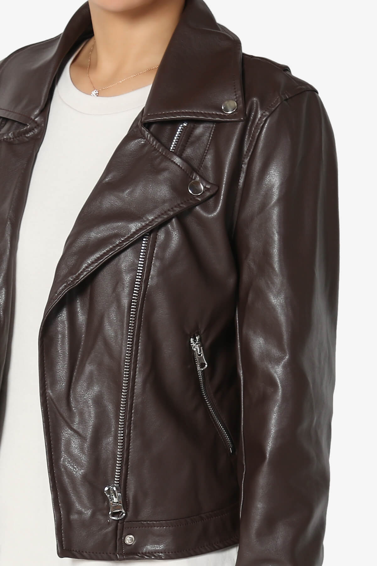 Tahani Faux Leather Biker Jacket