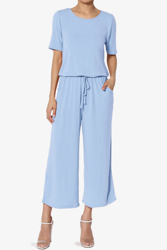 Tina Short Sleeve Culotte Jumpsuit LIGHT BLUE_1