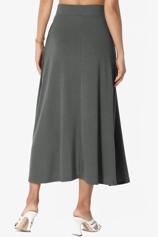 Gyrate Pleated Pocket Flared Midi Skirt