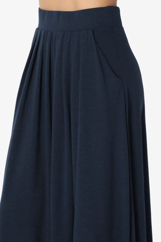 Gyrate Pleated Pocket Flared Midi Skirt