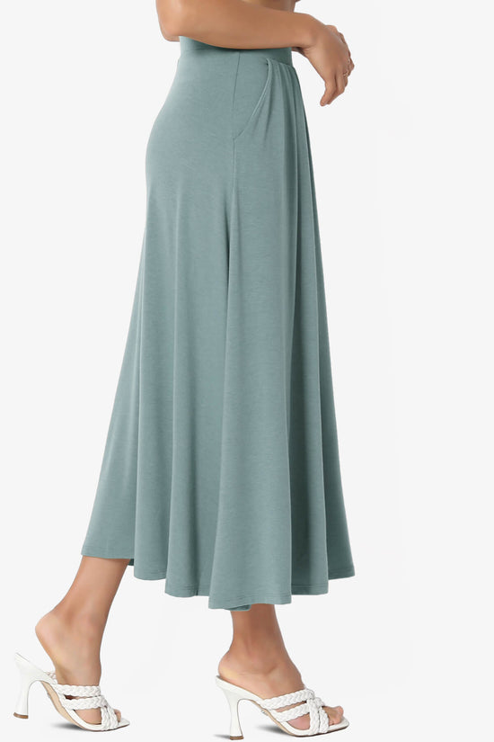 Gyrate Pleated Pocket Flared Midi Skirt