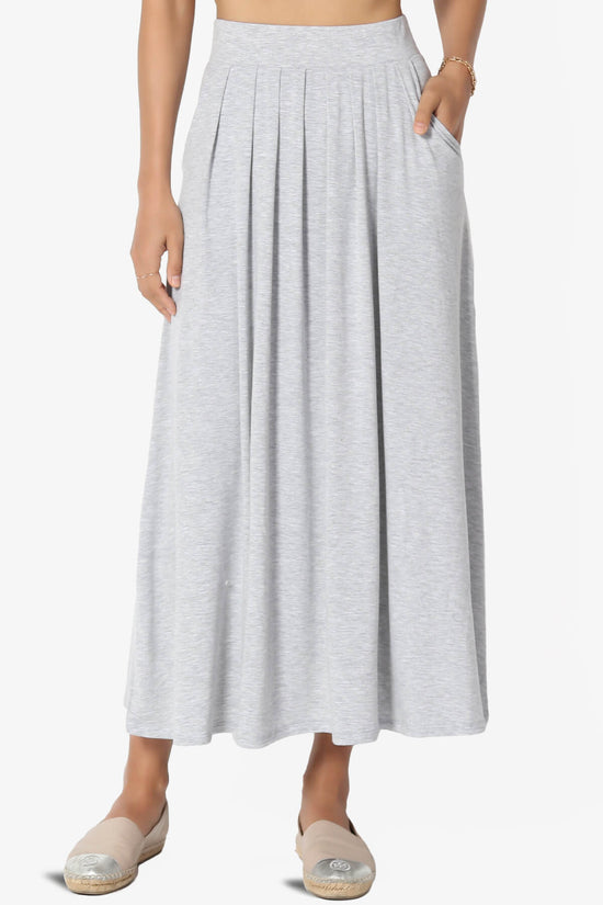 Gyrate Pleated Pocket Flared Midi Skirt