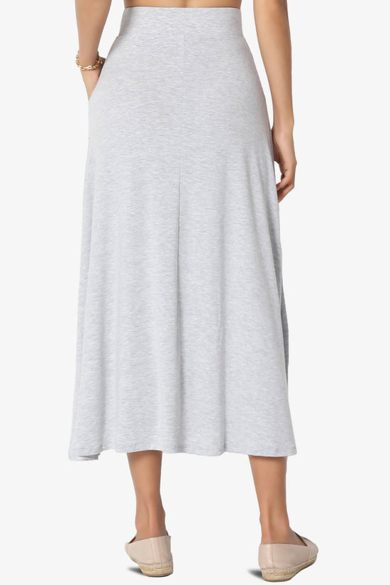 Gyrate Pleated Pocket Flared Midi Skirt