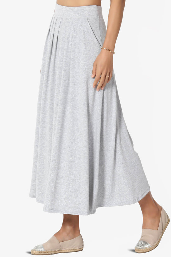 Gyrate Pleated Pocket Flared Midi Skirt