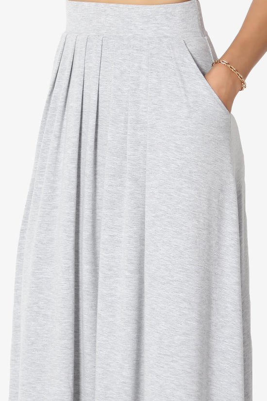 Gyrate Pleated Pocket Flared Midi Skirt