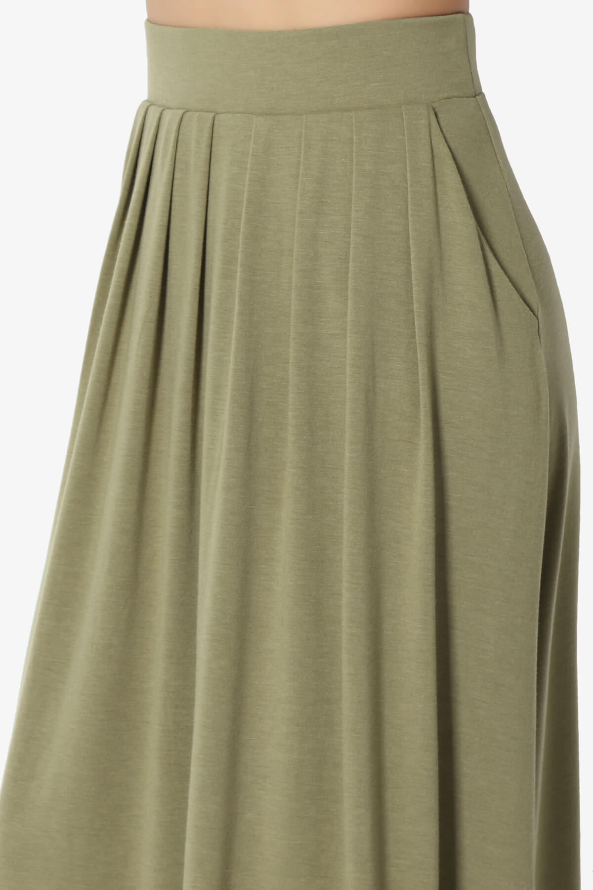 Gyrate Pleated Pocket Flared Midi Skirt