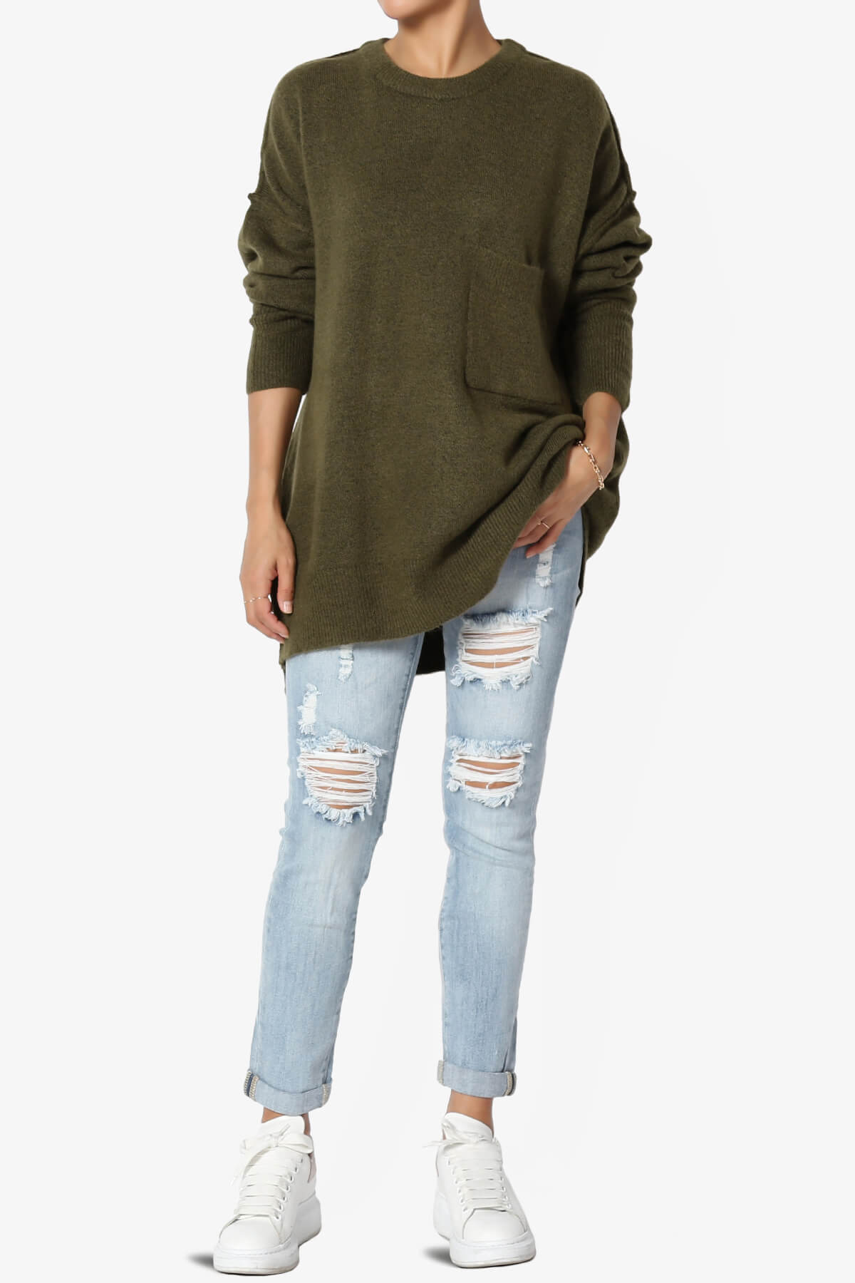 Taryn Loose Melange Knit Sweater